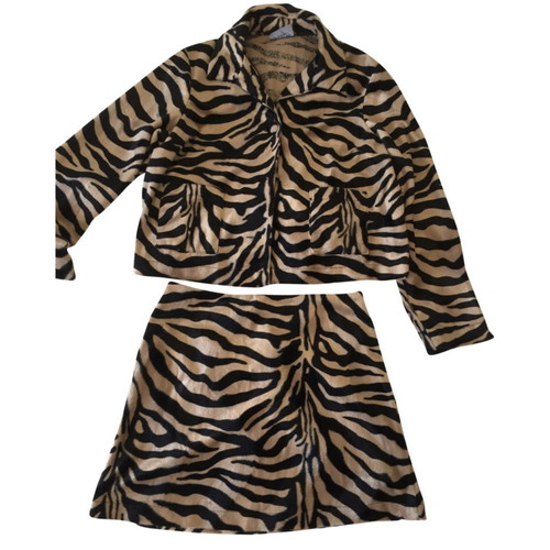 Reclaimed Vintage animal print jacket and skirt set new