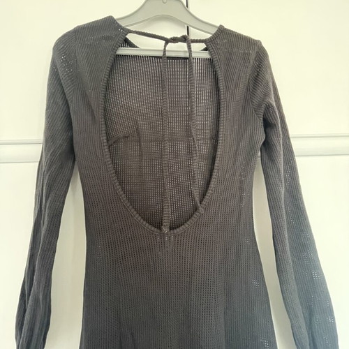 Nadia Rapti dress medium, like new, black perforated long backless