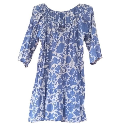 Mini cotton dress with very wide fit
