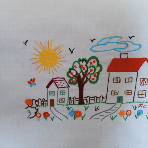 Hand Embroidery with Child Theme like new