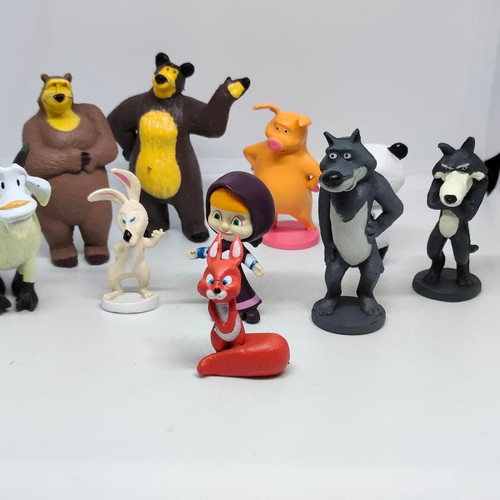 Masha and the Bear collectible figure set like new, 10 pieces