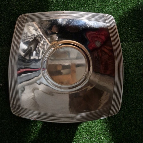Inox serving platter like new, 25x25 cm
