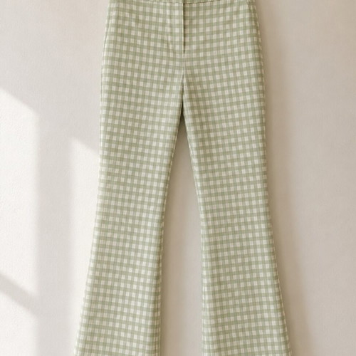 Zara fitted pants used, white and green, size XS