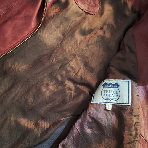 Real leather crimson jacket size L like new
