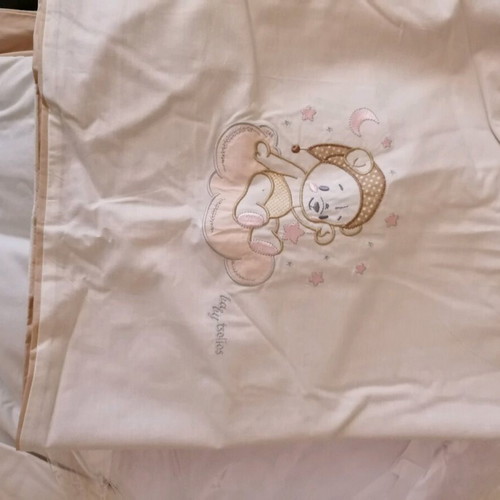 Makis Tselios baby bedding set new 6 pieces beige with teddy design