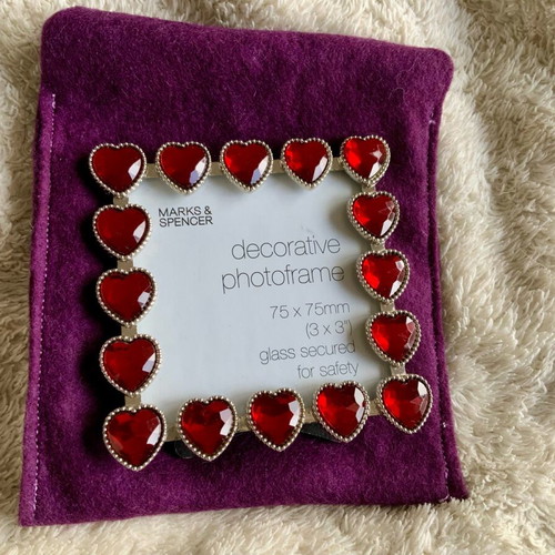 Heart photo frame with felt case new