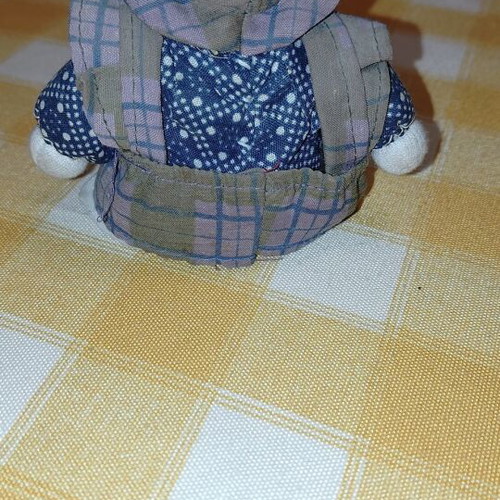 Collectible handmade fabric doll 14 cm, like new
