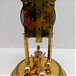  Ρολόι μπρούντζινο "ετήσιο" γερμανικής κατασκευής, τοποθετημένο σε κρυστάλλινο θόλο.