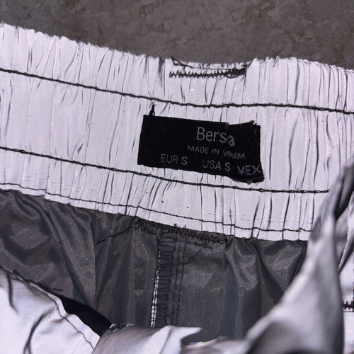 Bershka Reflective Cargo Pants Size S Like New, Gray