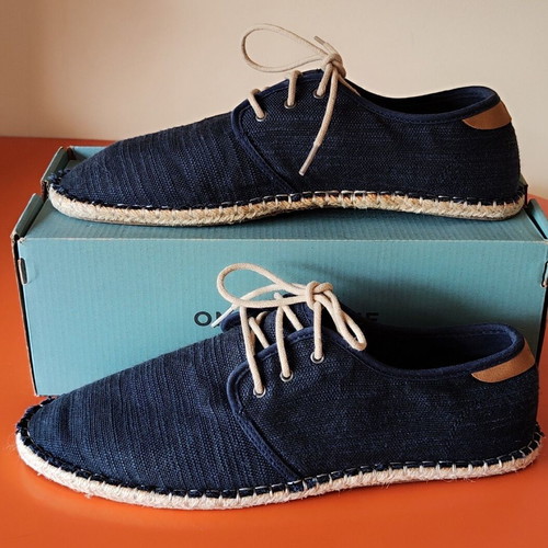 TOMS Diego men's navy linen espadrilles size 44.5