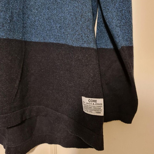 Jack & Jones men's sweater used, blue, size L, spring knit