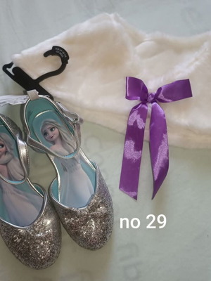 Elsa shoes ballerinas new, size 29, silver with fur accessory