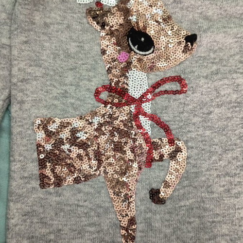 H&M knitted sweater with deer design like new, size 9-10