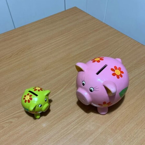 Money bank like new, set of two decorative piggy banks