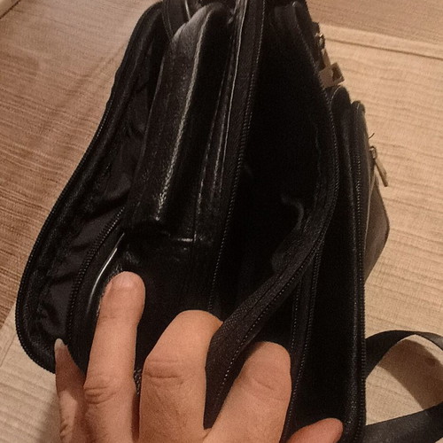 Black shoulder travel bag, new