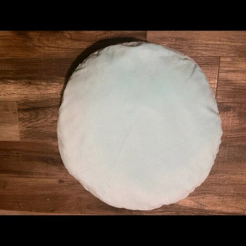 Macaron pillow used from Jumbo, blue and pink