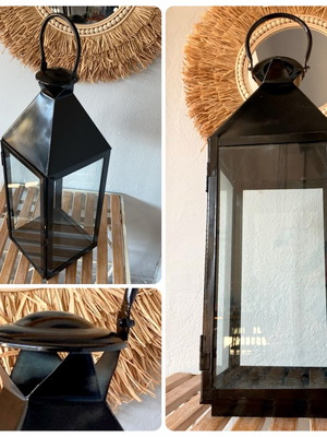 Table lamp but also floor lamp made of metal with glass in matte black color...!!