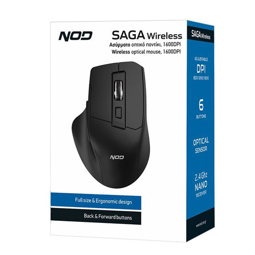 NOD SAGA WIRELESS wireless optical mouse new, 1600DPI