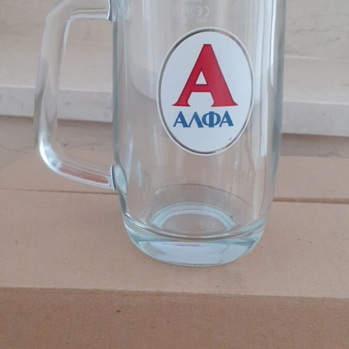Alfa Beer Glasses set of 6 new, 300ml, thick glass with handle