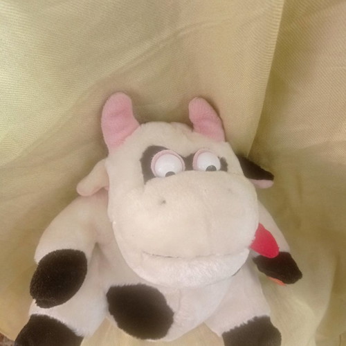Talking vibrating plush cow used 20cm with working mechanism