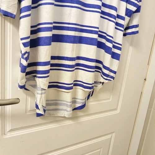 Peacocks striped blouse like new, 3/4 sleeve, white-blue, size XXXL