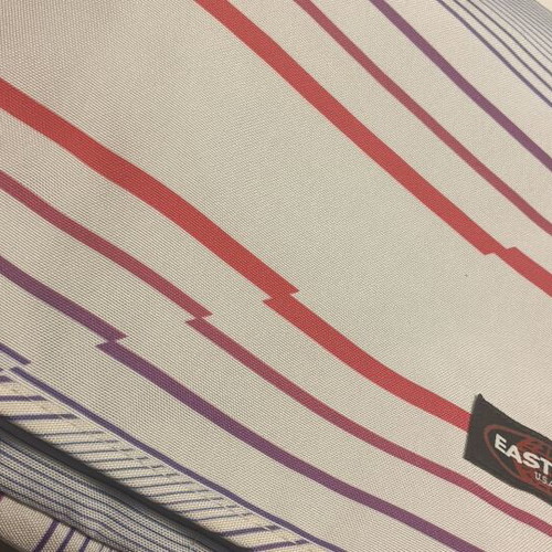 Eastpak shoulder bag new, white and purple striped design