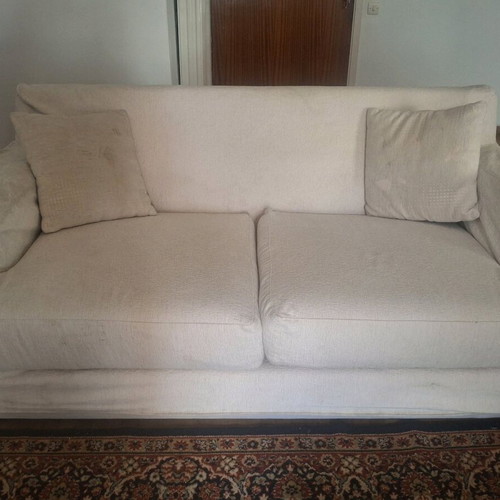 Two 2-seater sofas, cream color