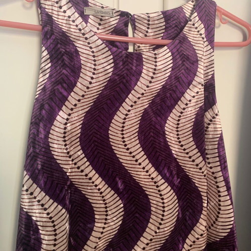 Velvet dress purple with beige like new Urban