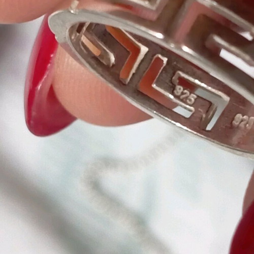 Silver 925 ring in meander shape new