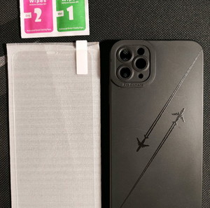 Apple iPhone 11 pro max tempered glass & case plane design #2
