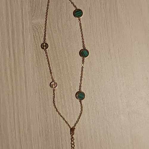 Chanel gold double strand bracelet new with green details