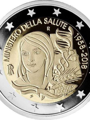 Italy 2 Euro 2018 UNC Health Ministry commemorative coin