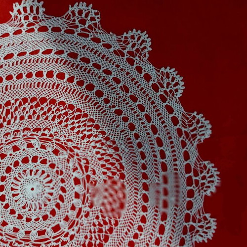 Round knitted embroidery with bipila technique new, 20cm diameter