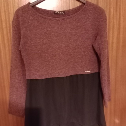 Enzzo blouse large like new, black and purple