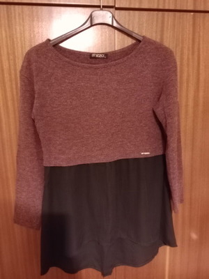 Μπλούζα Enzzo large σαν καινούργια, μαύρη και μωβ