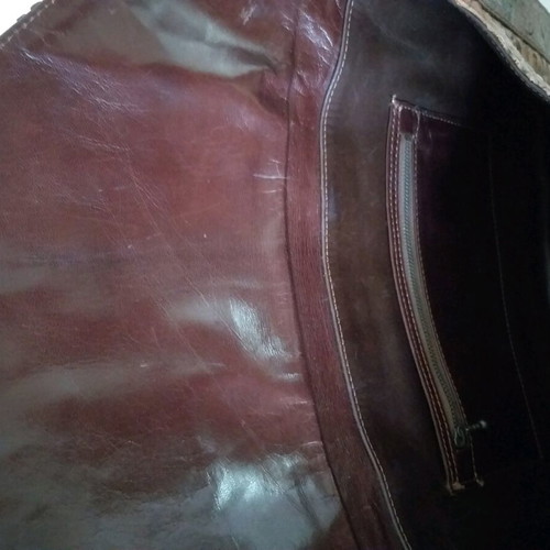 Vintage envelope bag like new, brown with snake pattern