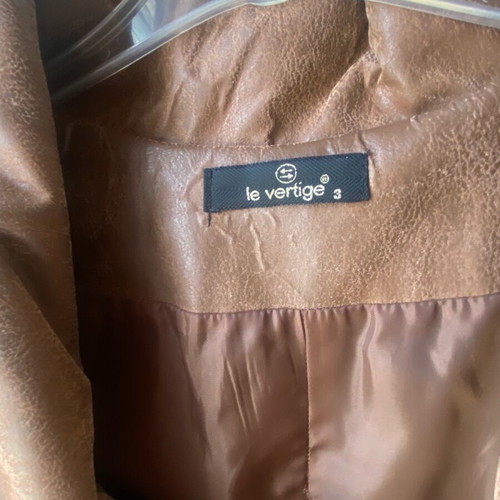 Le Vertige coat tan used with leather look size L