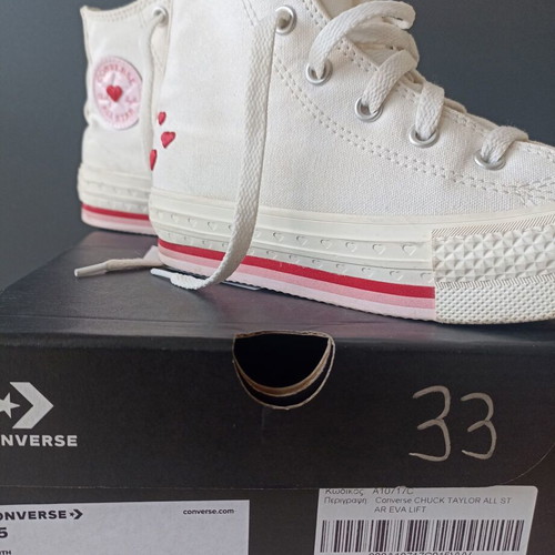 Converse Chuck Taylor All Star Eva Lift kids shoes like new, size 33, white pink