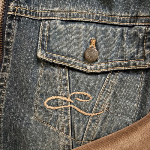 Jacket Esprit combination of denim and velvet cotton, like new