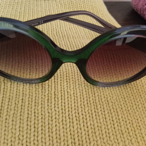 Rebecca Blu sunglasses with oval gradient lenses, deep cypress color