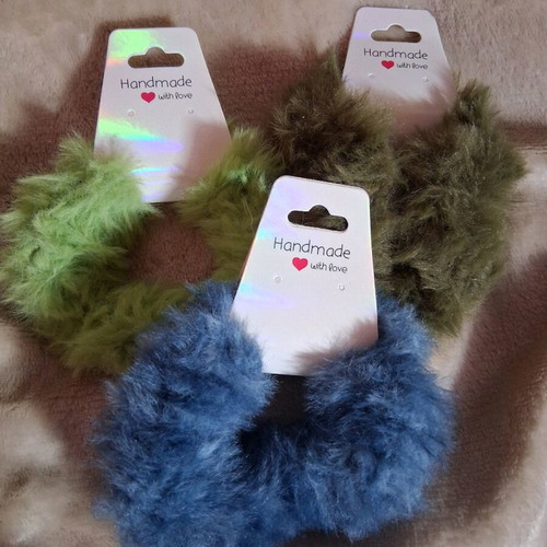 Scrunchie γούνινα καινούργια, μαλακά στο άγγιγμα