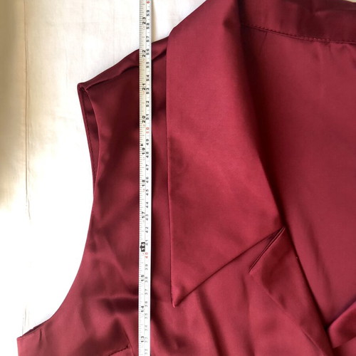 Burgundy Satin Sleeveless Shirt Top new, size Large