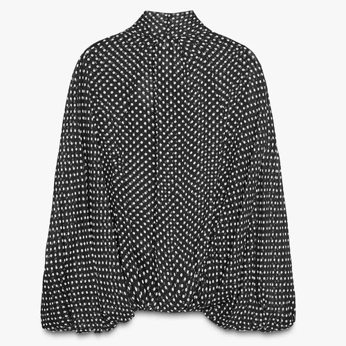 Zara blouse semi-transparent new, black, size S