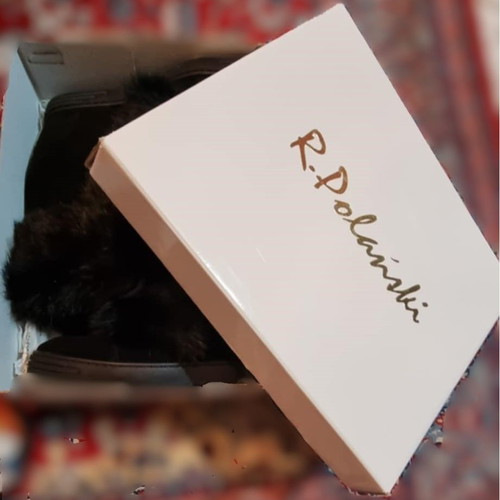 R.Polański boots new, platform suede fur black