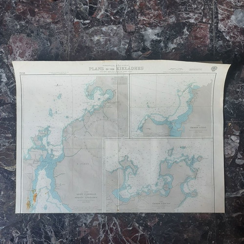 Nautical map Cyclades: Paros, Antiparos, Ios, Naxos, Folegandros, Kimolos, Milos