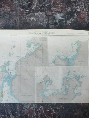 Nautical map Cyclades: Paros, Antiparos, Ios, Naxos, Folegandros, Kimolos, Milos