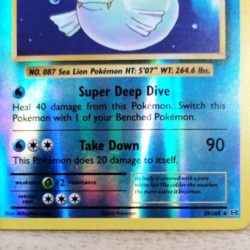 Pokémon Dewgong Evolutions 2016 Reverse Holo Rare card near mint