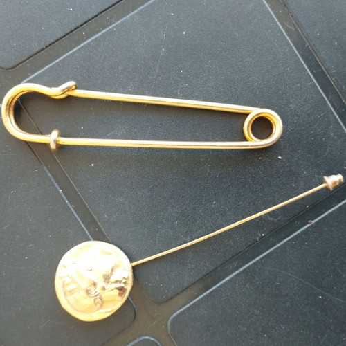 Pins used, set of 2, gold-colored