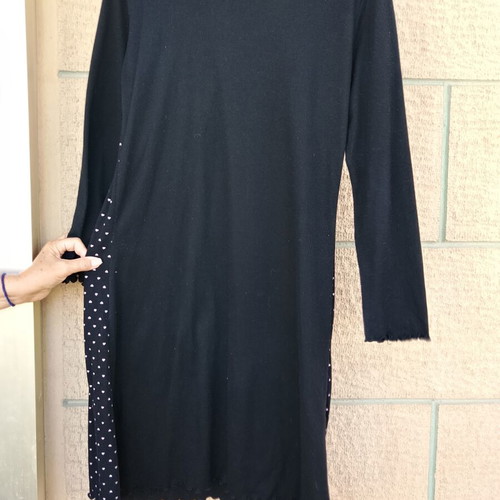 Cootaiya cotton nightgown, black and white, size M