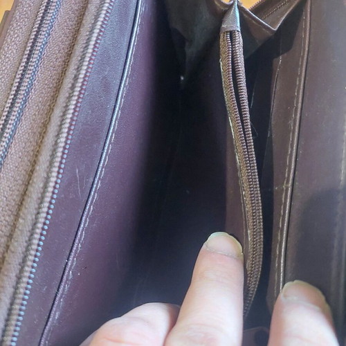 Leather organizer brown burgundy like new